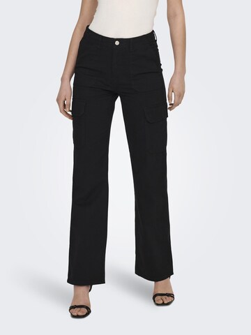 JDY Wide leg Cargo Pants in Black: front