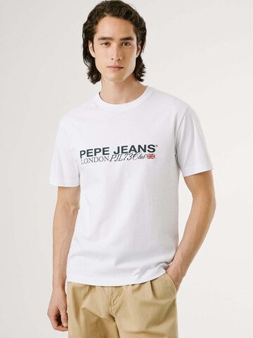 T-Shirt Pepe Jeans en blanc : devant