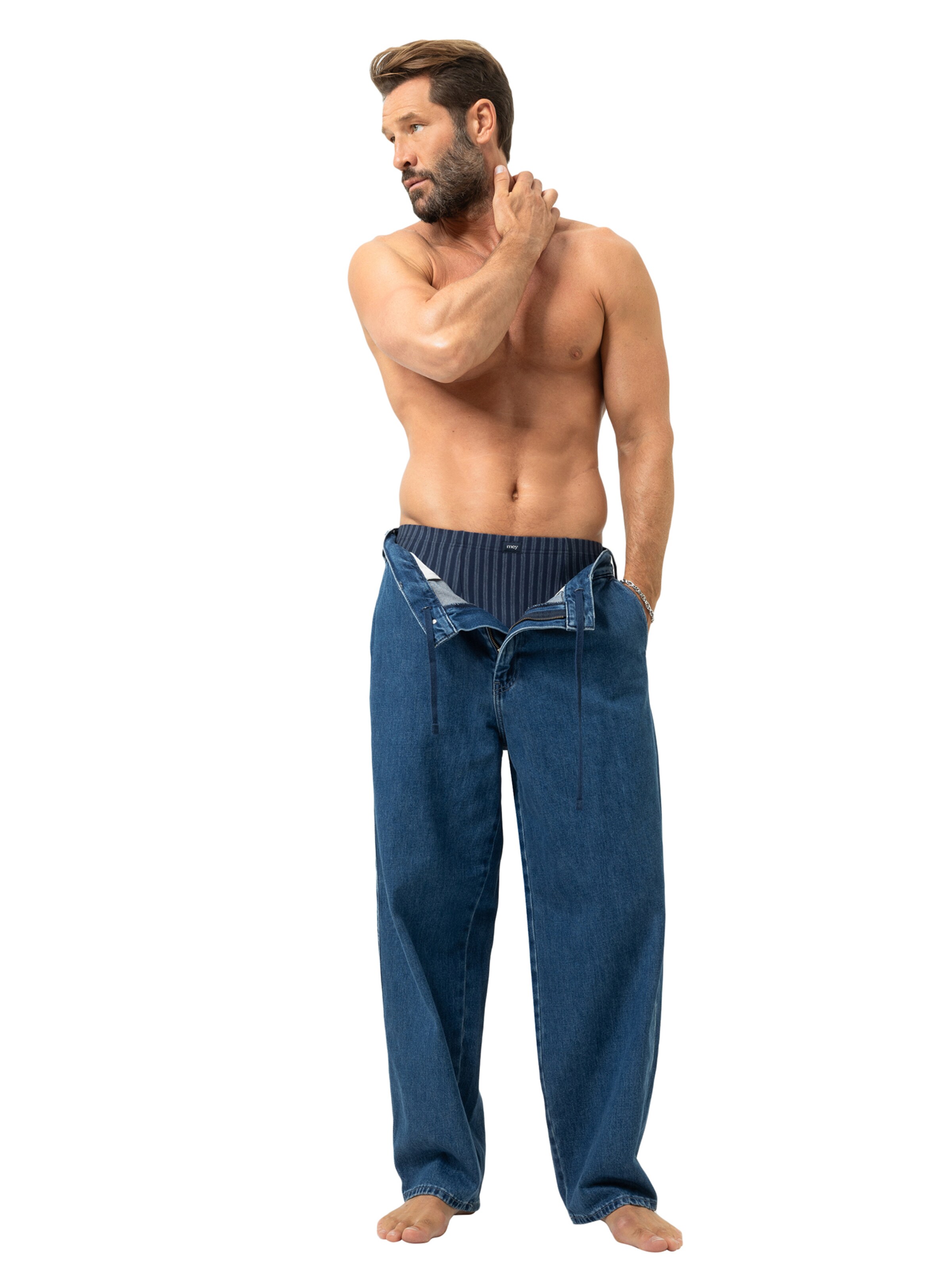 Mey Boxer shorts 'Denim Stripes' in Blue