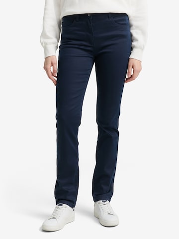 TOM TAILOR Slimfit Housut 'Edda' värissä sininen: etupuoli