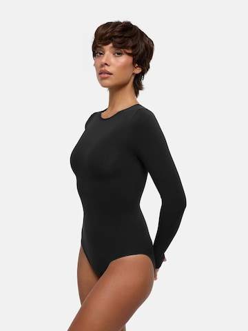 cfab - Body moldeador 'Clean Longsleeve Crewneck Sculpting Bodysuit with Slip' en negro