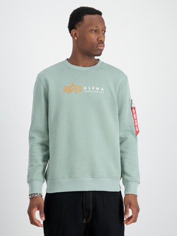 Sweat-shirt ALPHA INDUSTRIES en vert : devant