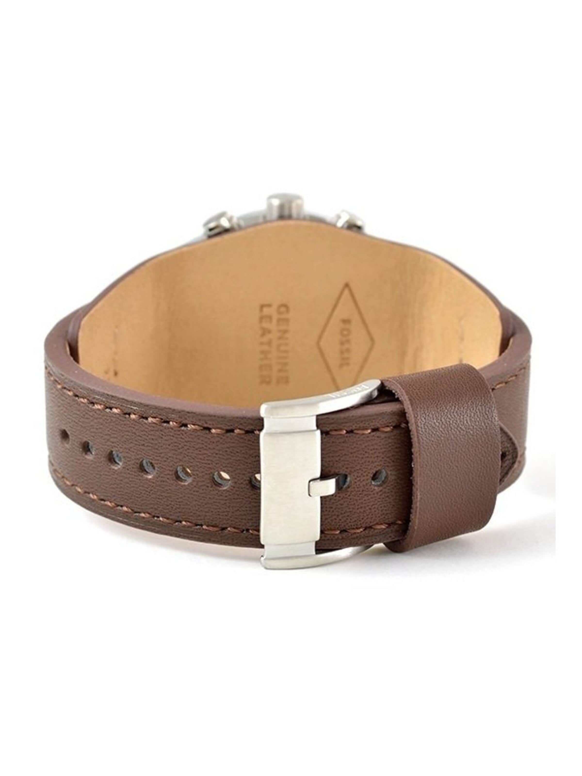Montre à affichage analogique 'Montre Homme Fossil Coachman chronographe CH2891 avec bracelet en cuir marron.' FOSSIL en marron