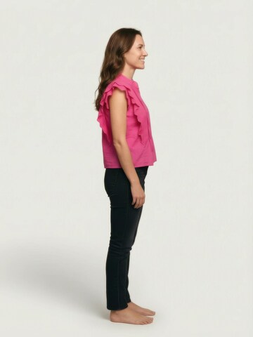 FulgorBluza 'Blusa Belle com Babados em Laise - Pink Vibrante' - roza boja
