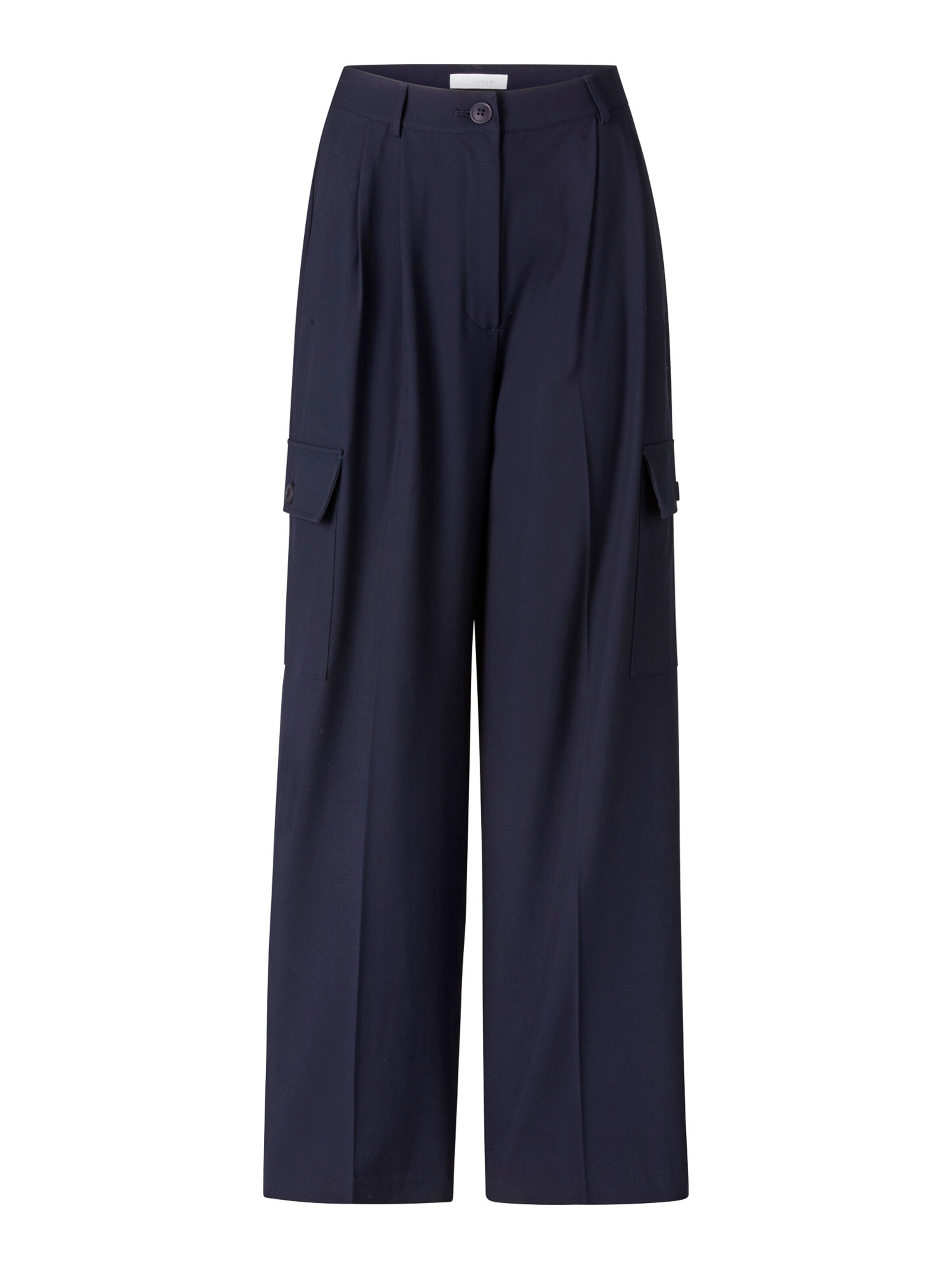 Wide Leg Pantalon cargo Rich & Royal en bleu : devant