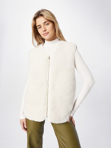 WEEKDAY Bodywarmer 'Peggy Pile' in Beige: voorkant