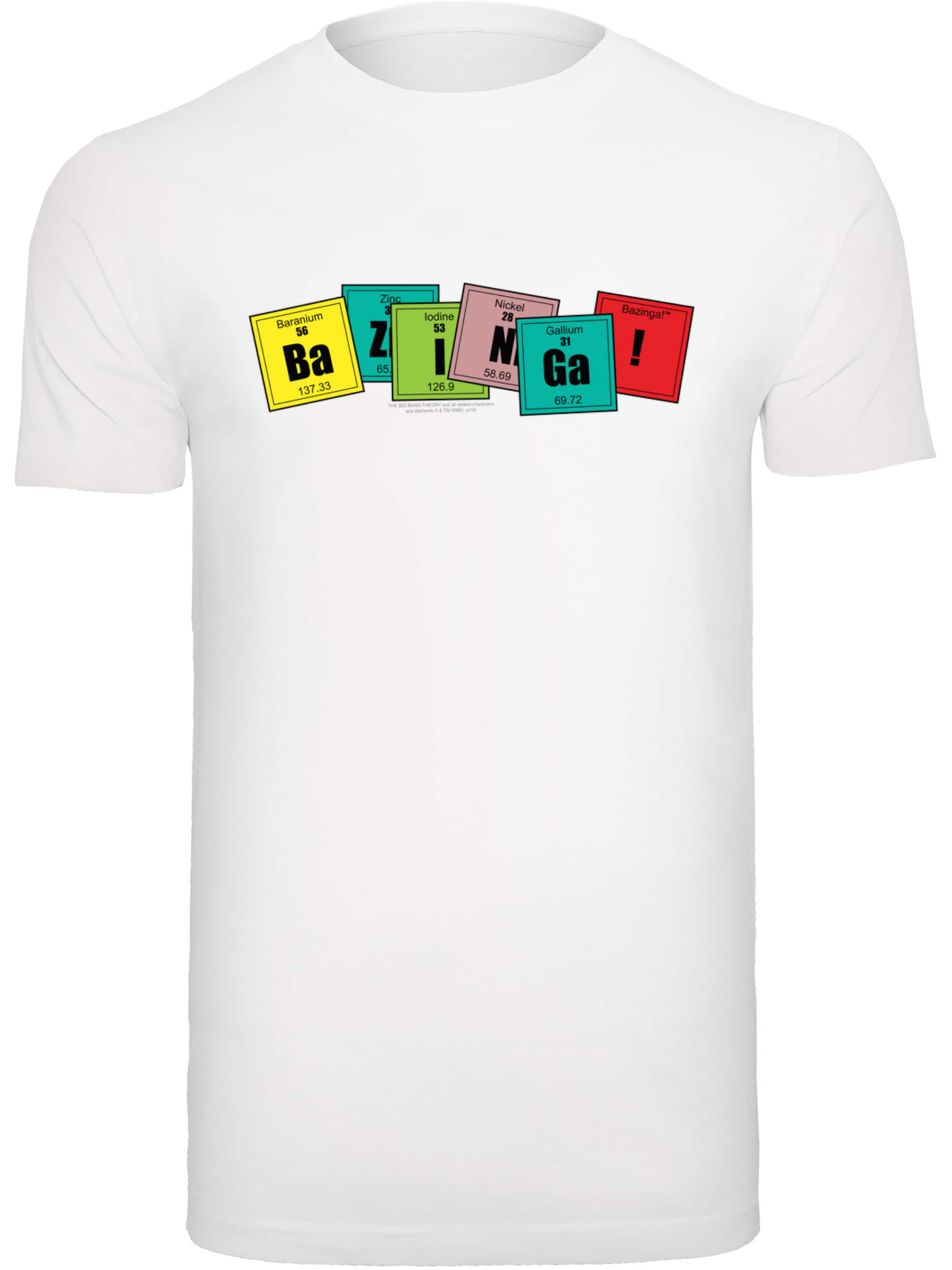 T-Shirt 'Bazinga' F4NT4STIC en blanc : devant