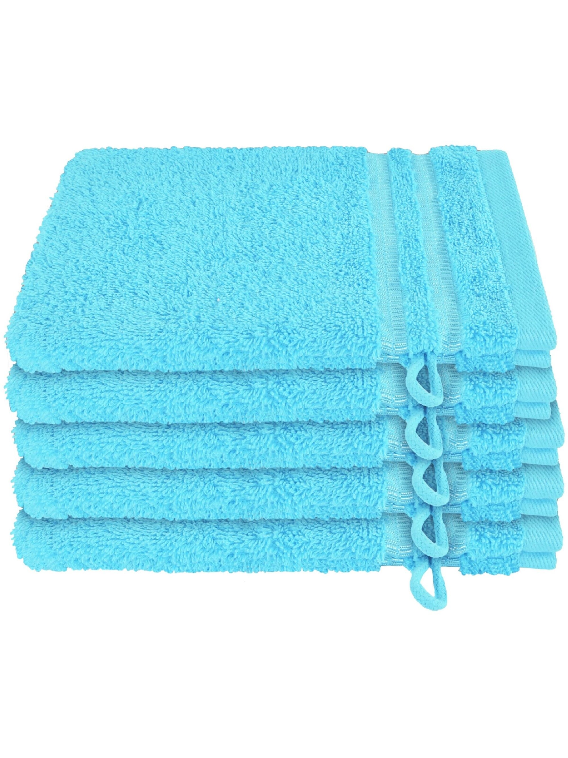 SCHIESSER Handtuch 'Waschhandschuhset Milano - 5-teilig'‌‌‌‌‌‌‌‌‌ in Blau: Vorderseite