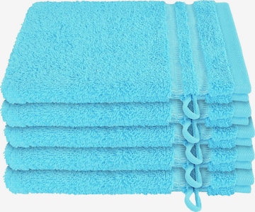 SCHIESSER Handtuch 'Waschhandschuhset Milano - 5-teilig' in Blau: Vorderseite
