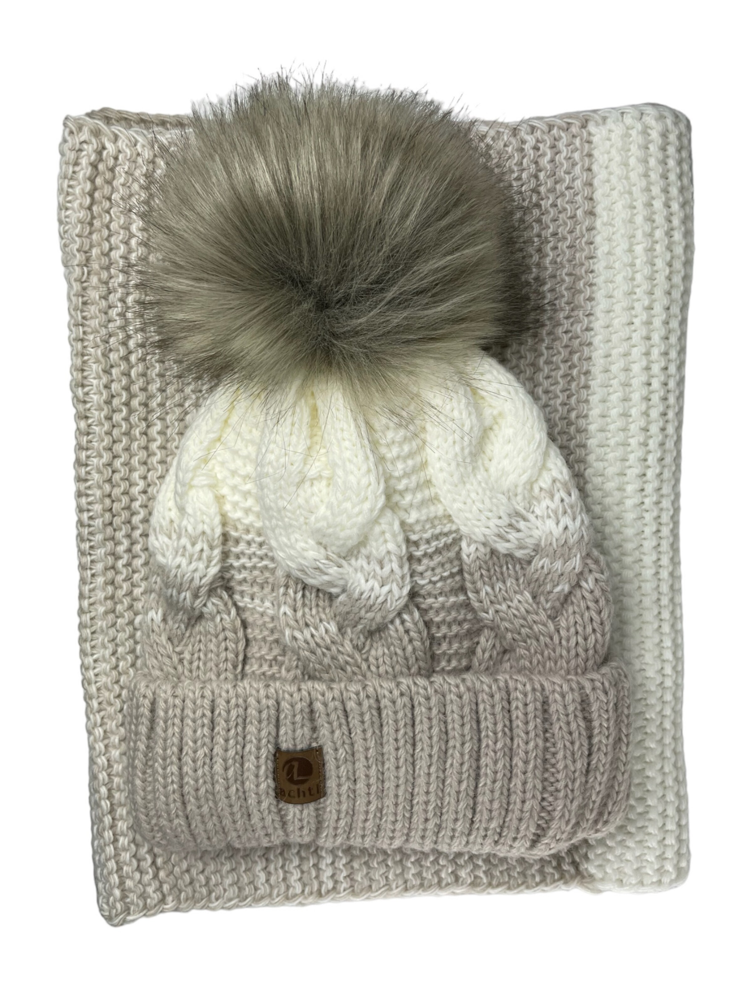 Kumixi Beanie 'Set' in Beige: front