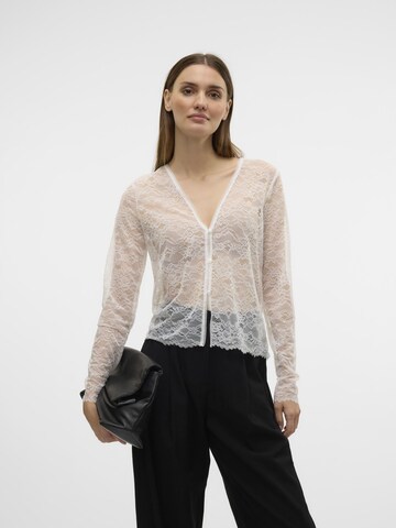 VERO MODA Gebreid vest 'VMAnna' in Wit: voorkant