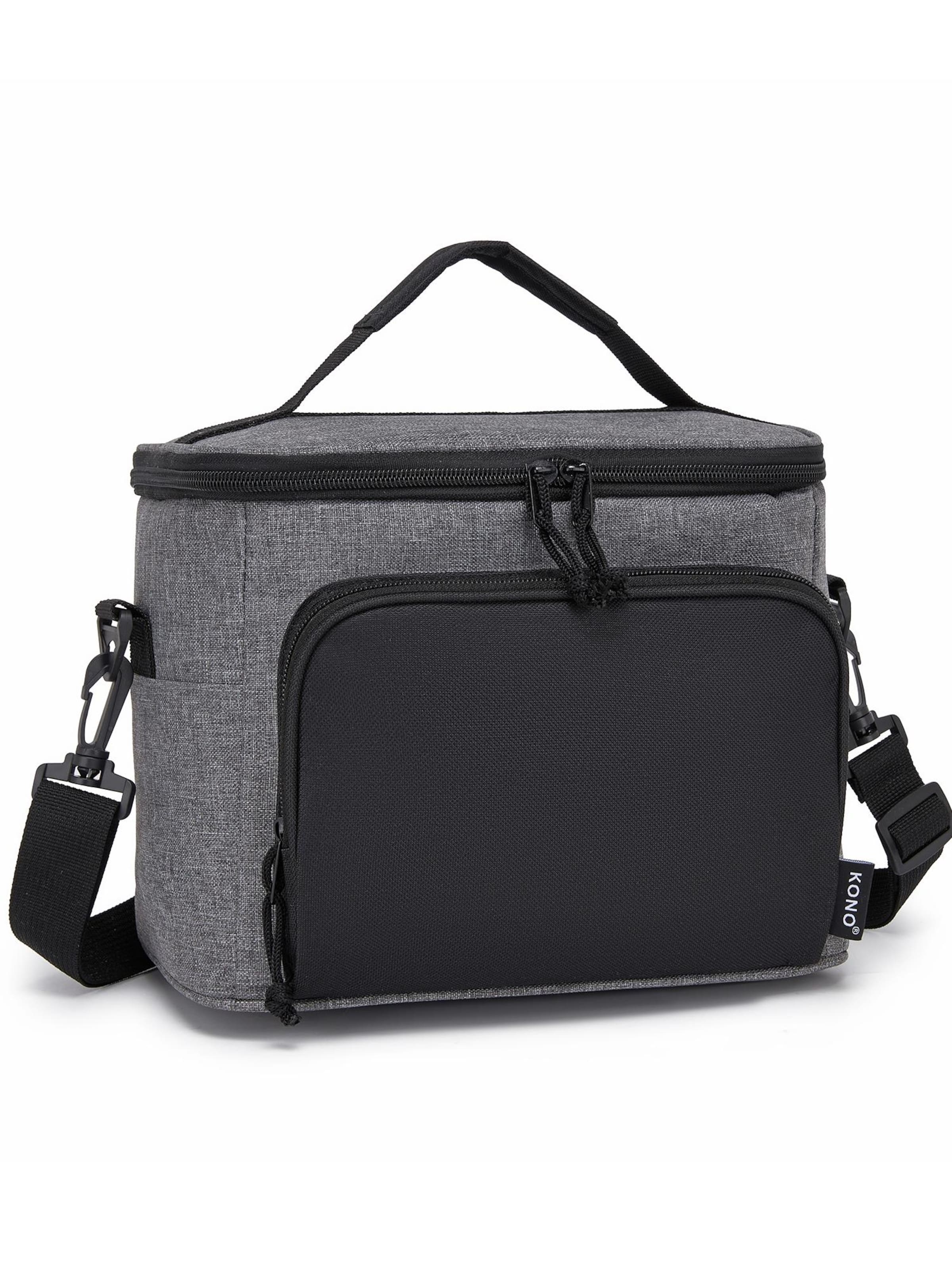 Miss Lulu Travel Bag 'Kühltasche 9L aus wasserdichtem Polyester, isolierte Lunchtasche faltbar mit verstellbarem Schultergurt für Arbeit & Picknick' in Grey: front