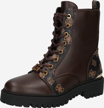 Bottines à lacets 'Omala' GUESS en marron : devant