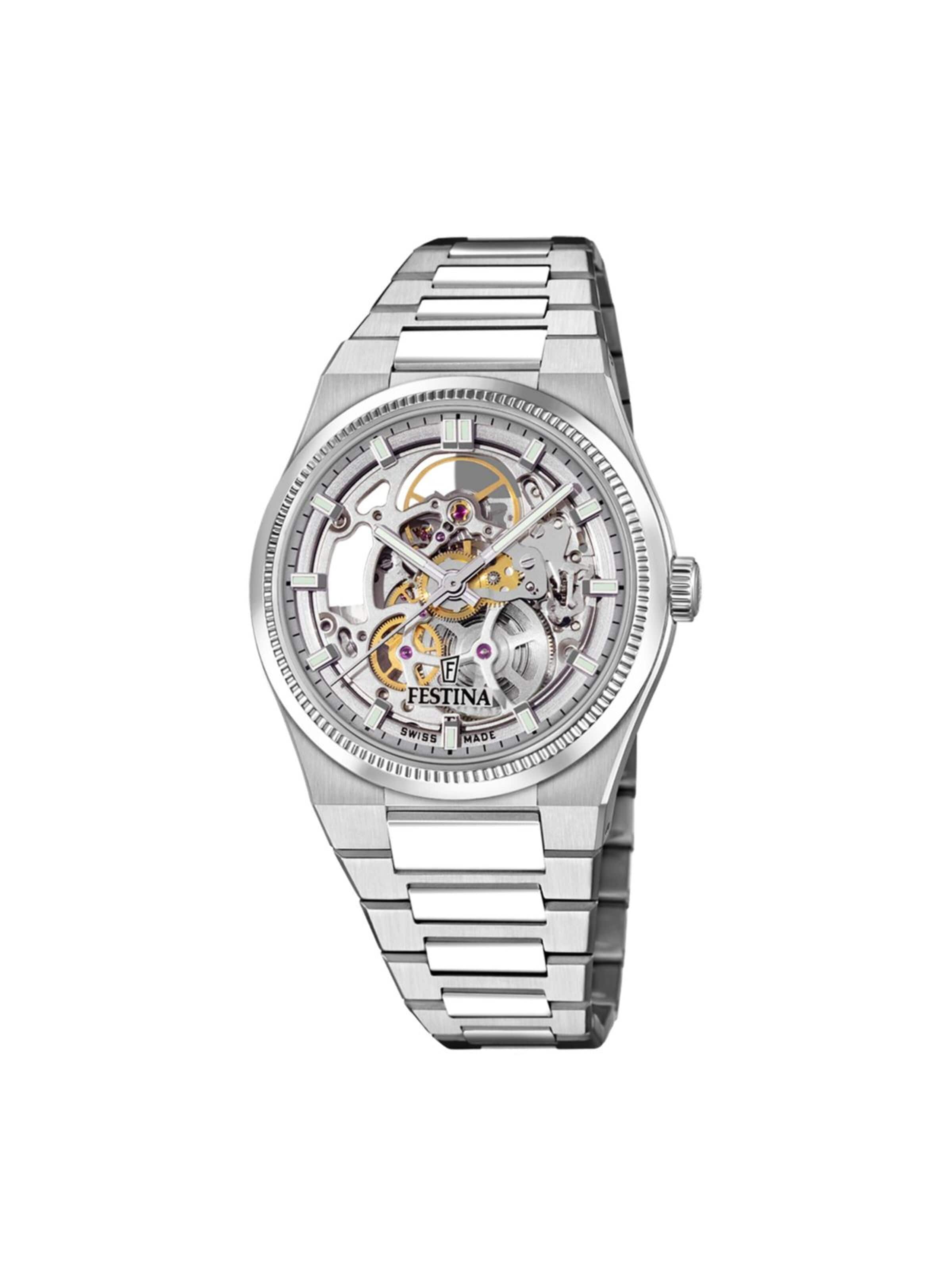 Montre à affichage analogique 'Automatico' FESTINA en argent : devant