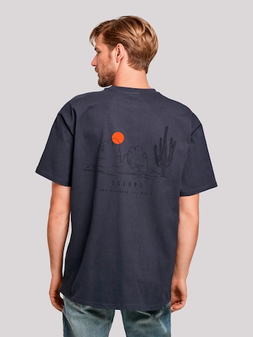 T-Shirt 'Escape Discover the World Savannah Minimalistic' F4NT4STIC en bleu