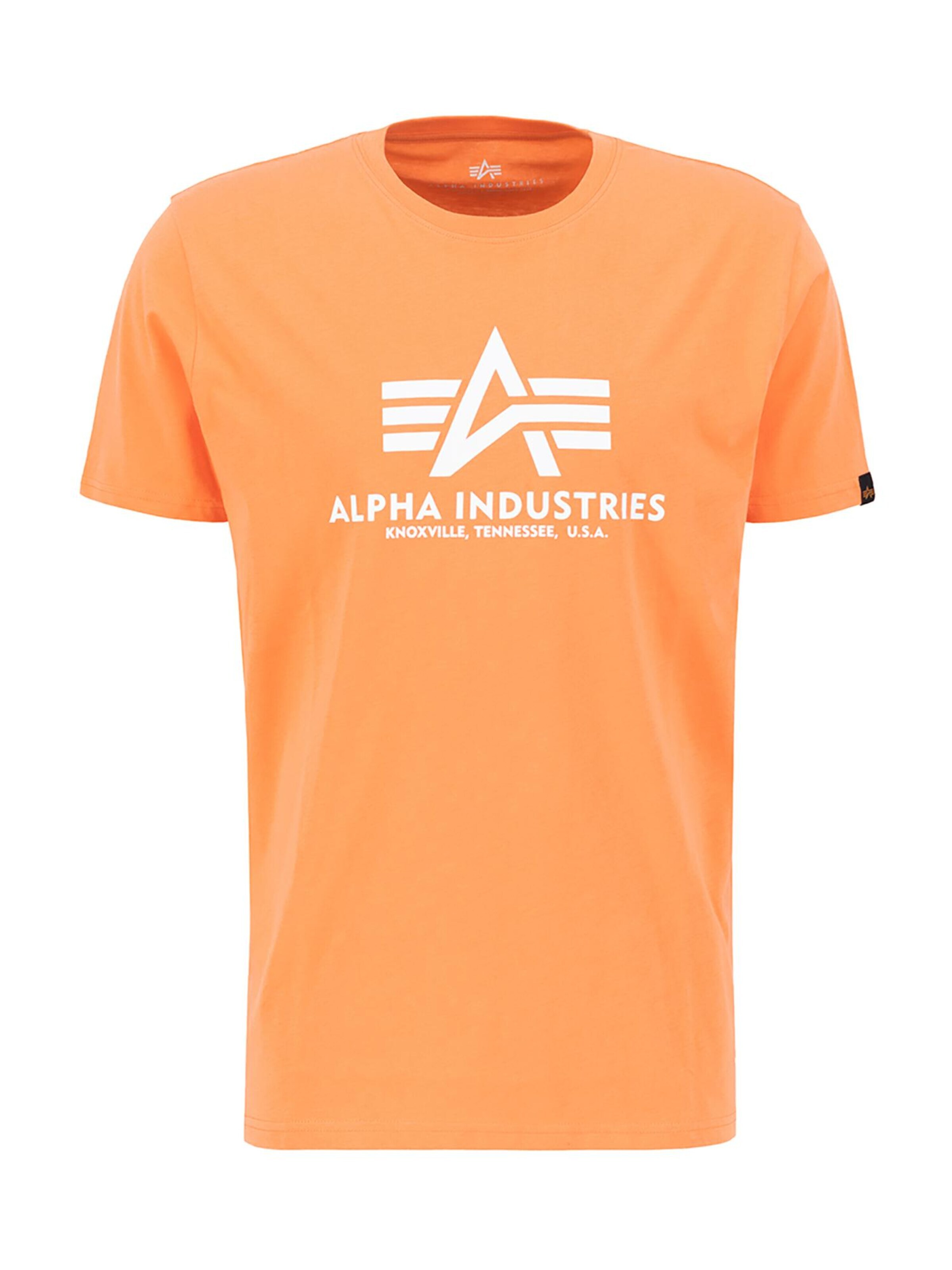 ALPHA INDUSTRIES Shirt 'Basic Logo' in Orange: front