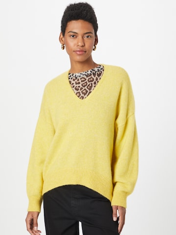BOSS Orange Sweater 'Fondianan' in Yellow: front