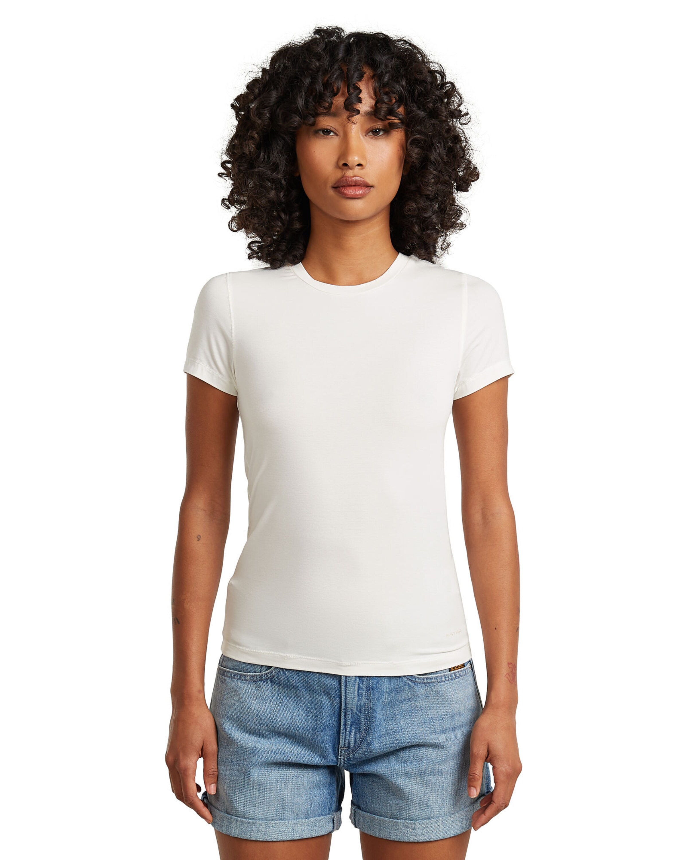 G-STAR T-Shirt - '2nd Skin T-Shirt' in Weiß: Vorderseite