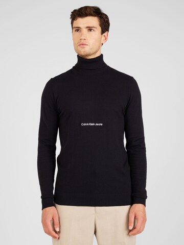 Pull-over Calvin Klein Jeans en noir : devant