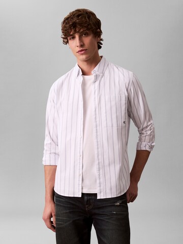 Calvin Klein Jeans Regular fit Button Up Shirt in White: front