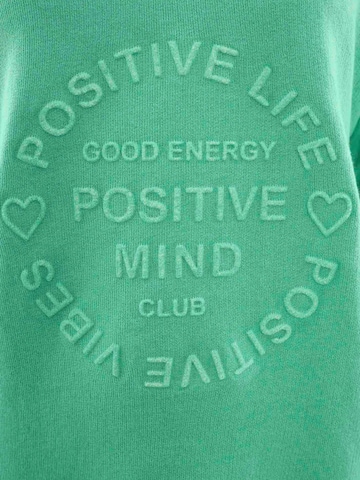 Zwillingsherz Pulóver 'Positive Mind' - zöld