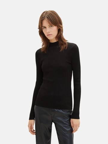 TOM TAILOR DENIM Sweater in Black: front