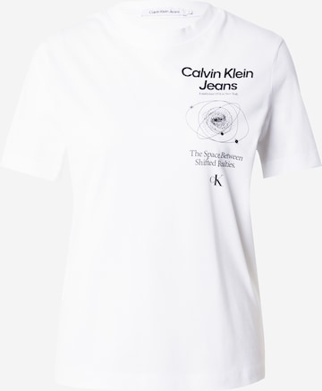 T-shirt Calvin Klein Jeans en blanc : devant