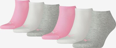 PUMA Chaussettes en gris chiné / rose / blanc, Vue avec produit