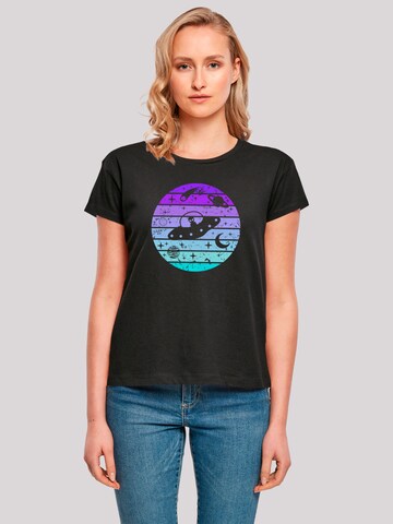 T-shirt 'Retro Alien Space Sunset' F4NT4STIC en noir : devant