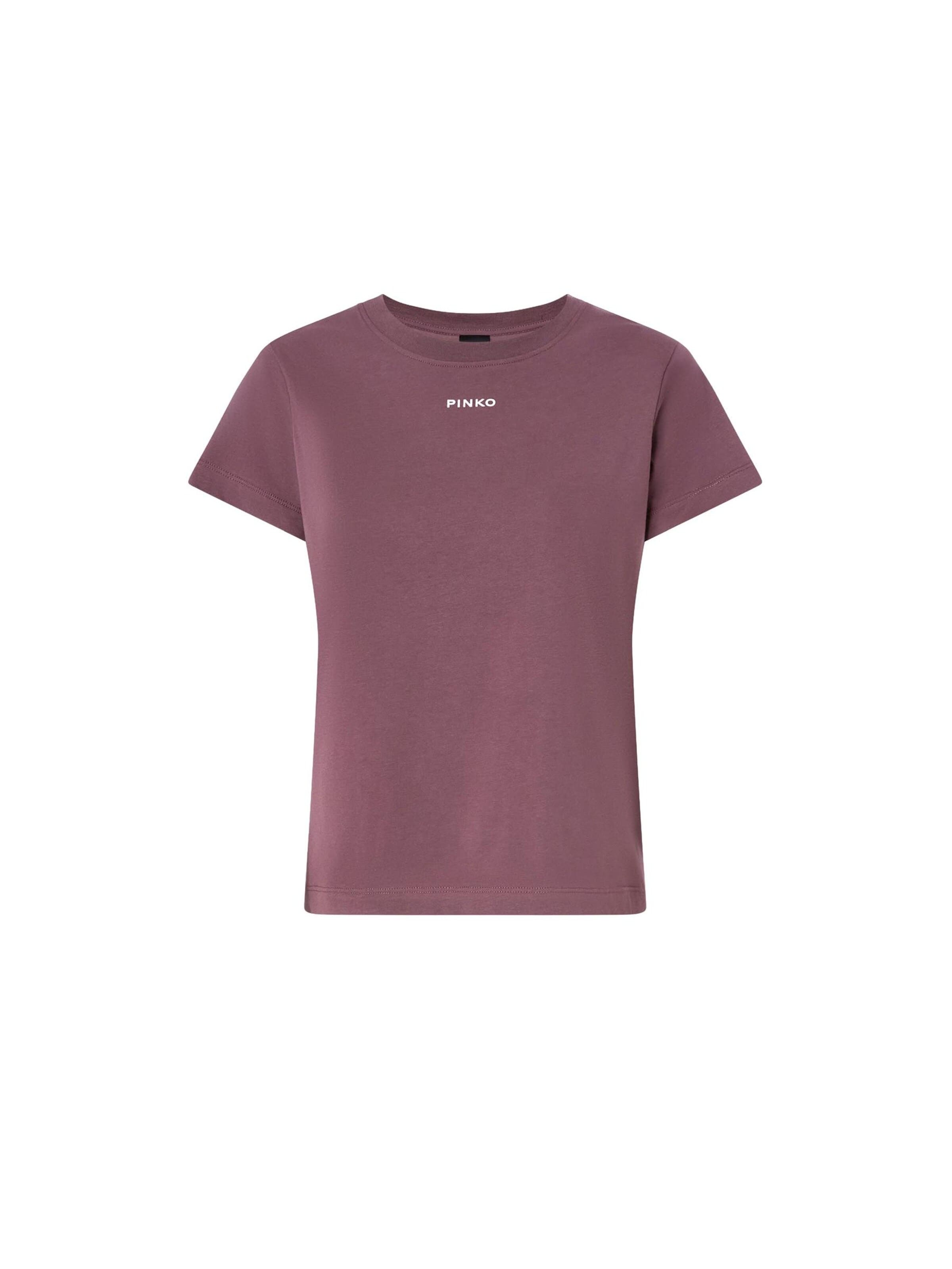 PINKO Tričko 'PINKO BASICO T-SHIRT JERSEY LOGO PINKO GOMMATO T-SHIRT' – fialová: přední strana