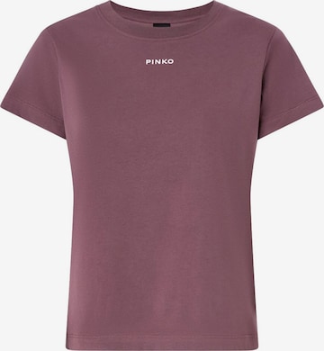 PINKO Tričko 'PINKO BASICO T-SHIRT JERSEY LOGO PINKO GOMMATO T-SHIRT' – fialová: přední strana