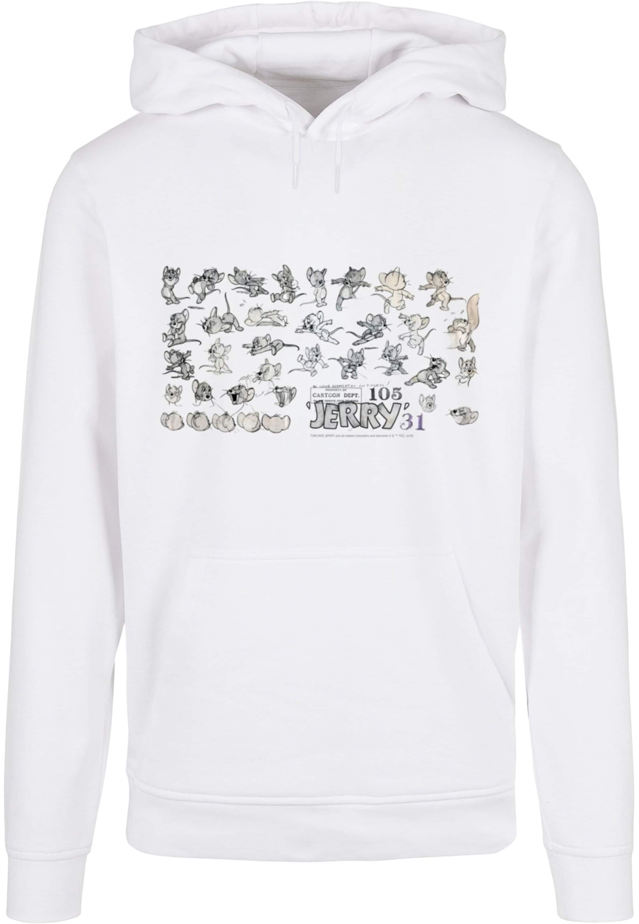 ABSOLUTE CULT Sweatshirt 'Tom And Jerry - Jerry Cartoon Dept' in Wit: voorkant