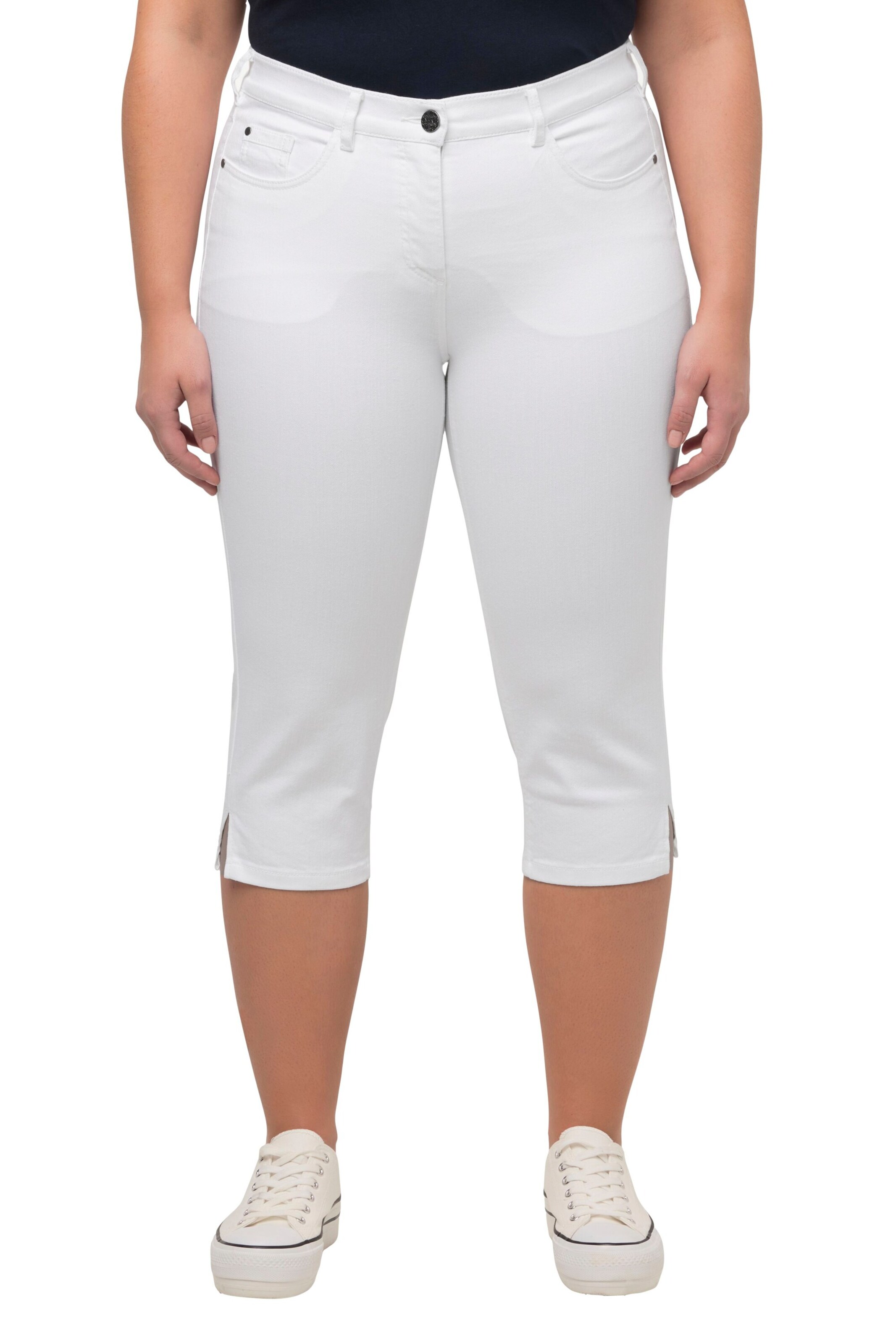 Ulla Popken Slimfit Jeans in Wit: voorkant