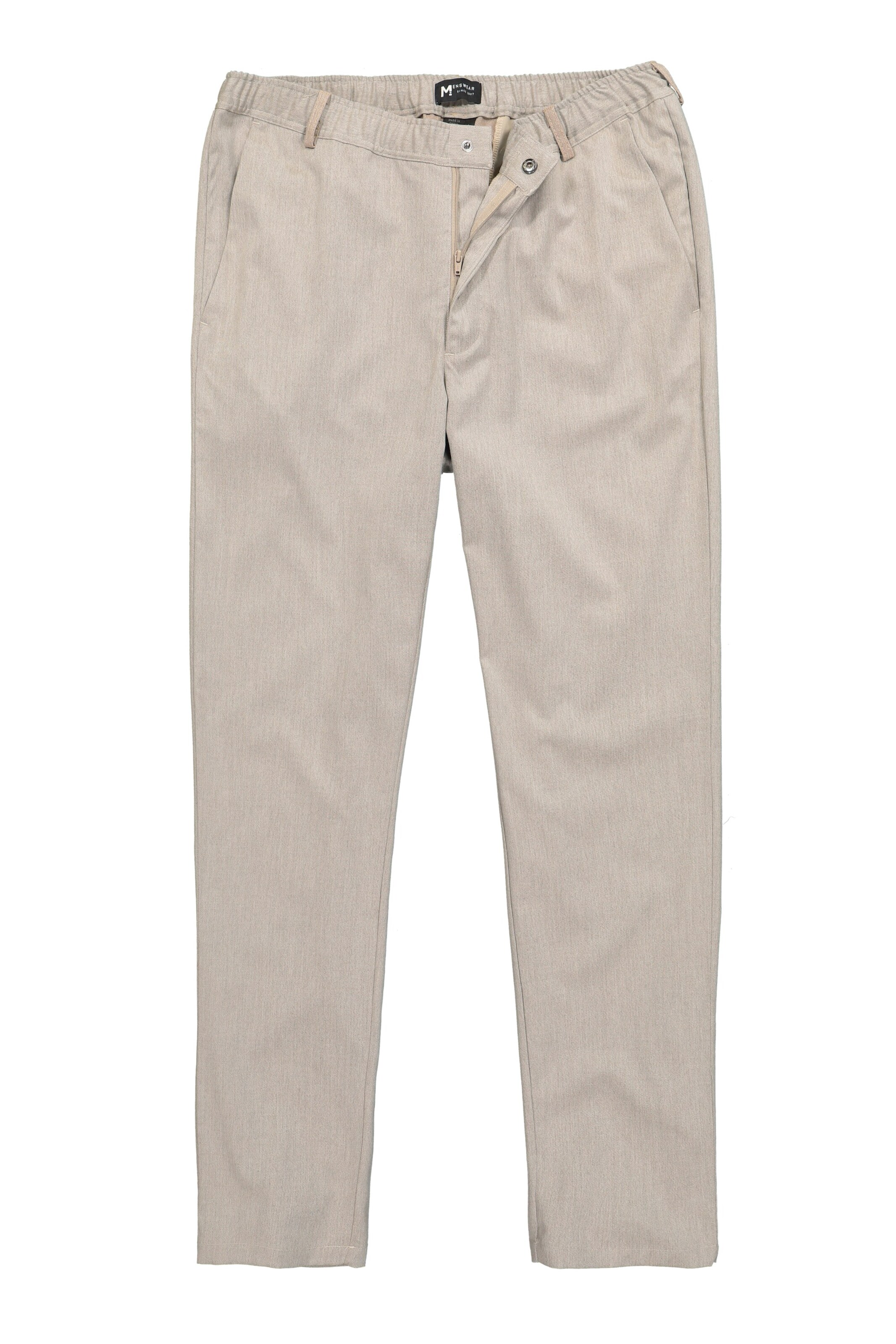 Men Plus Broek in Beige: voorkant