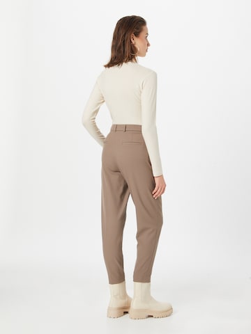 TAIFUN Tapered Pleated Pants 'Tuch' in Brown