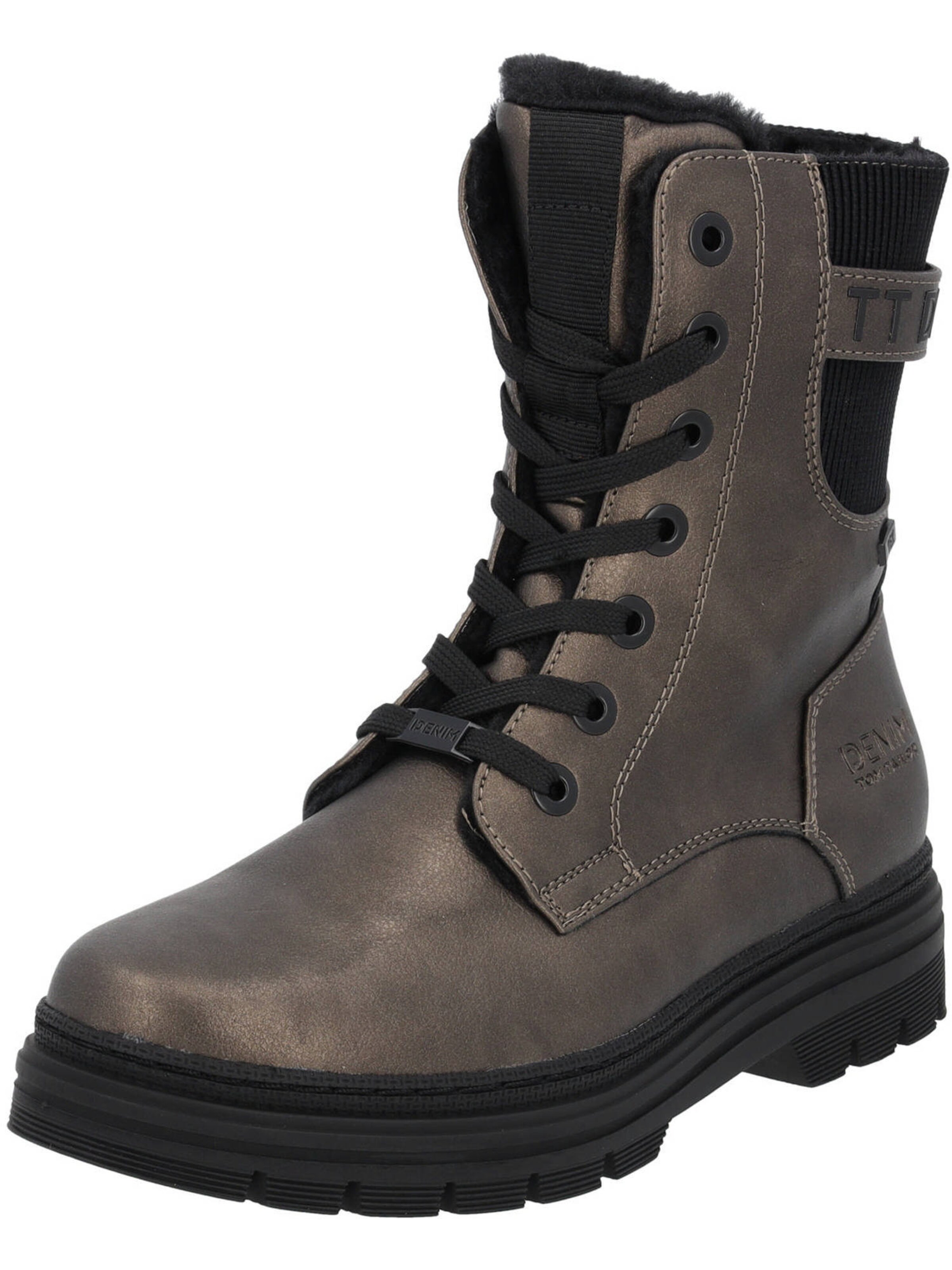 TOM TAILOR Schnürstiefelette in Grau