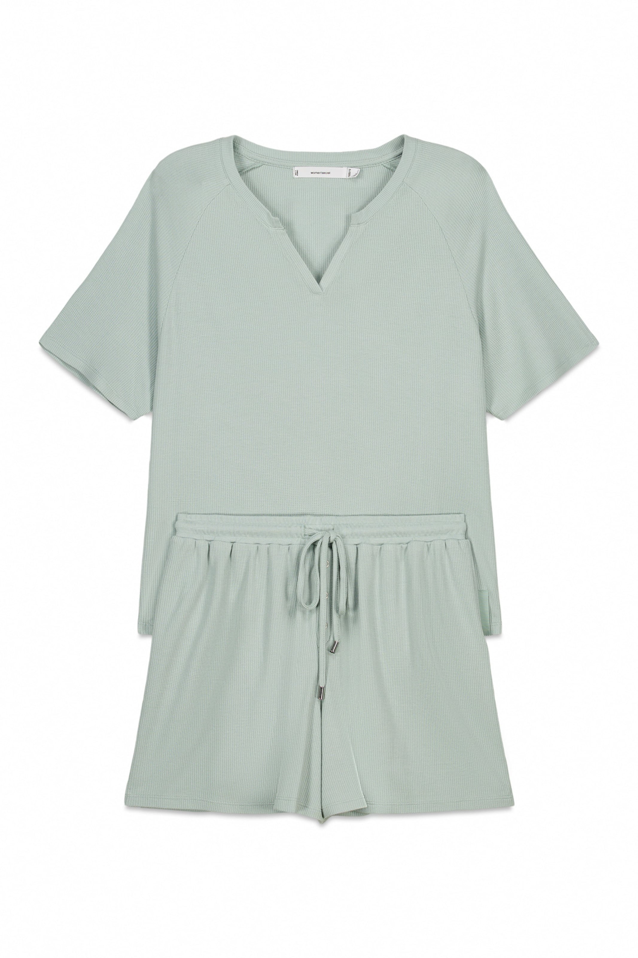 Women' Secret Korte pyjama in Groen: voorkant