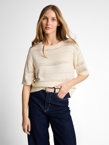 TOM TAILOR DENIM Sweater in White: front