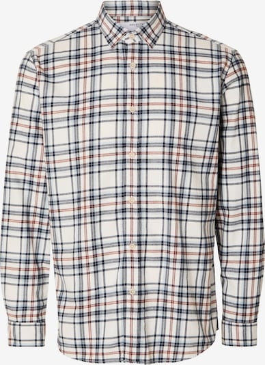 Marškiniai 'REGOWEN' iš SELECTED HOMME, spalva – kremo / tamsiai mėlyna / ruda, Prekių apžvalga