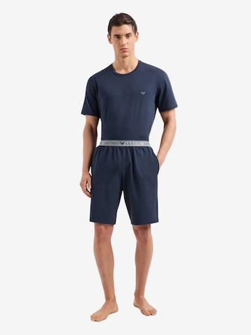 Emporio Armani Short Pajamas in Blue: front