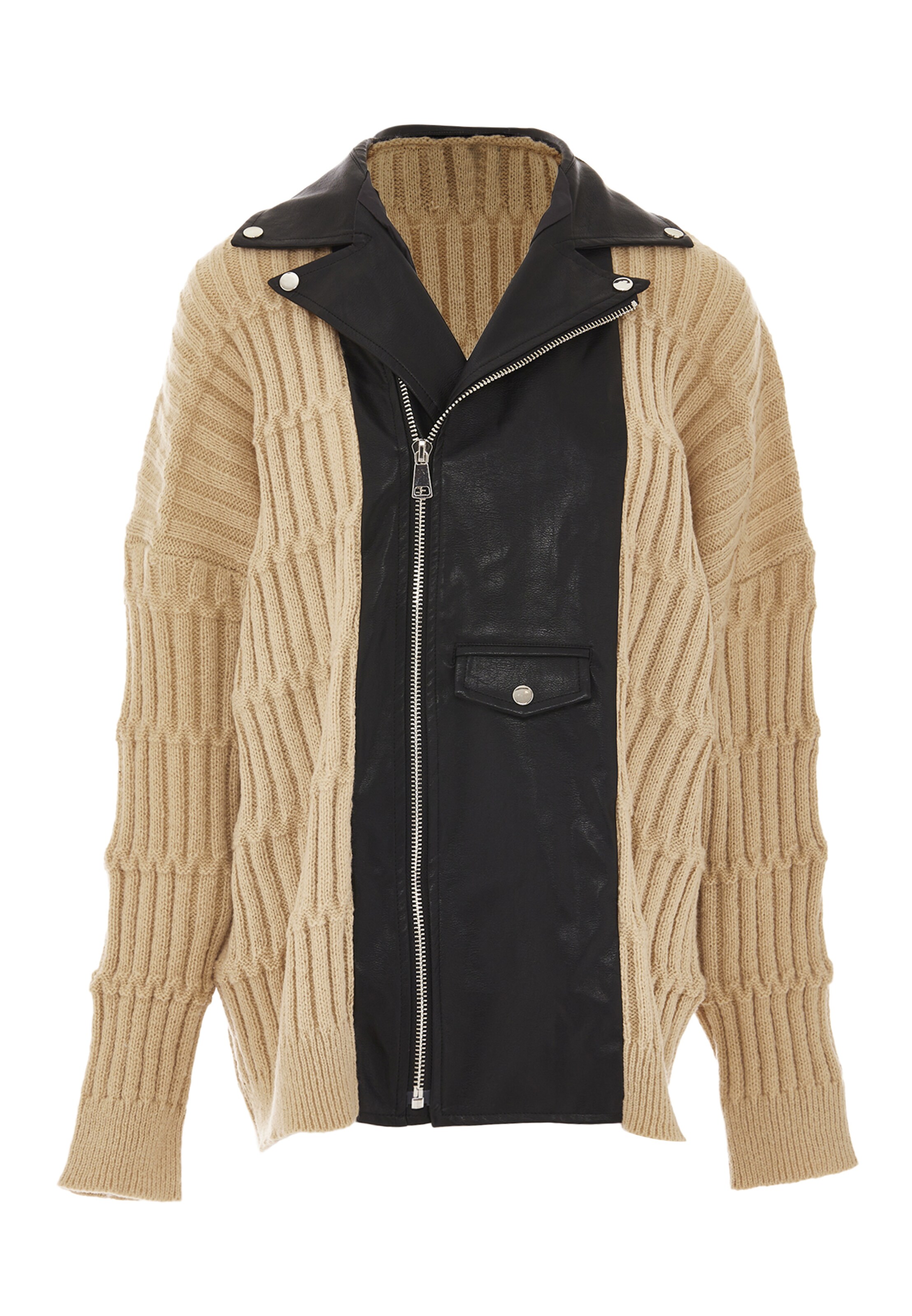 NAEMI Knit cardigan in Beige: front