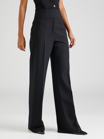 HUGO Wide leg Trousers with creases 'Himia' in Black: front