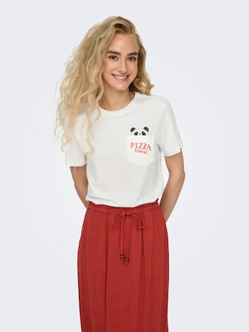 ONLY T-Shirt 'ONLPOLLY' in Weiß: Vorderseite