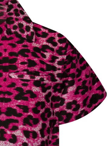 King Kameha Regular fit Button Up Shirt 'Leopard' in Pink