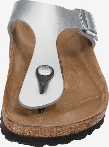 BIRKENSTOCK T-Bar Sandals 'Gizeh' in Silver