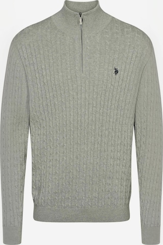 U.S. POLO ASSN. Neulepaita ' UMRomeo Half-zip ' värissä harmaa: etupuoli