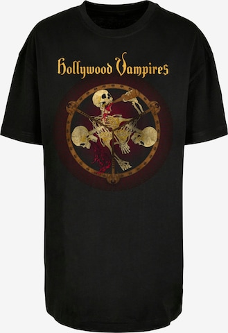 Maglia extra large 'Hollywood Vampires - Drink Fight Puke' di Merchcode in nero: frontale