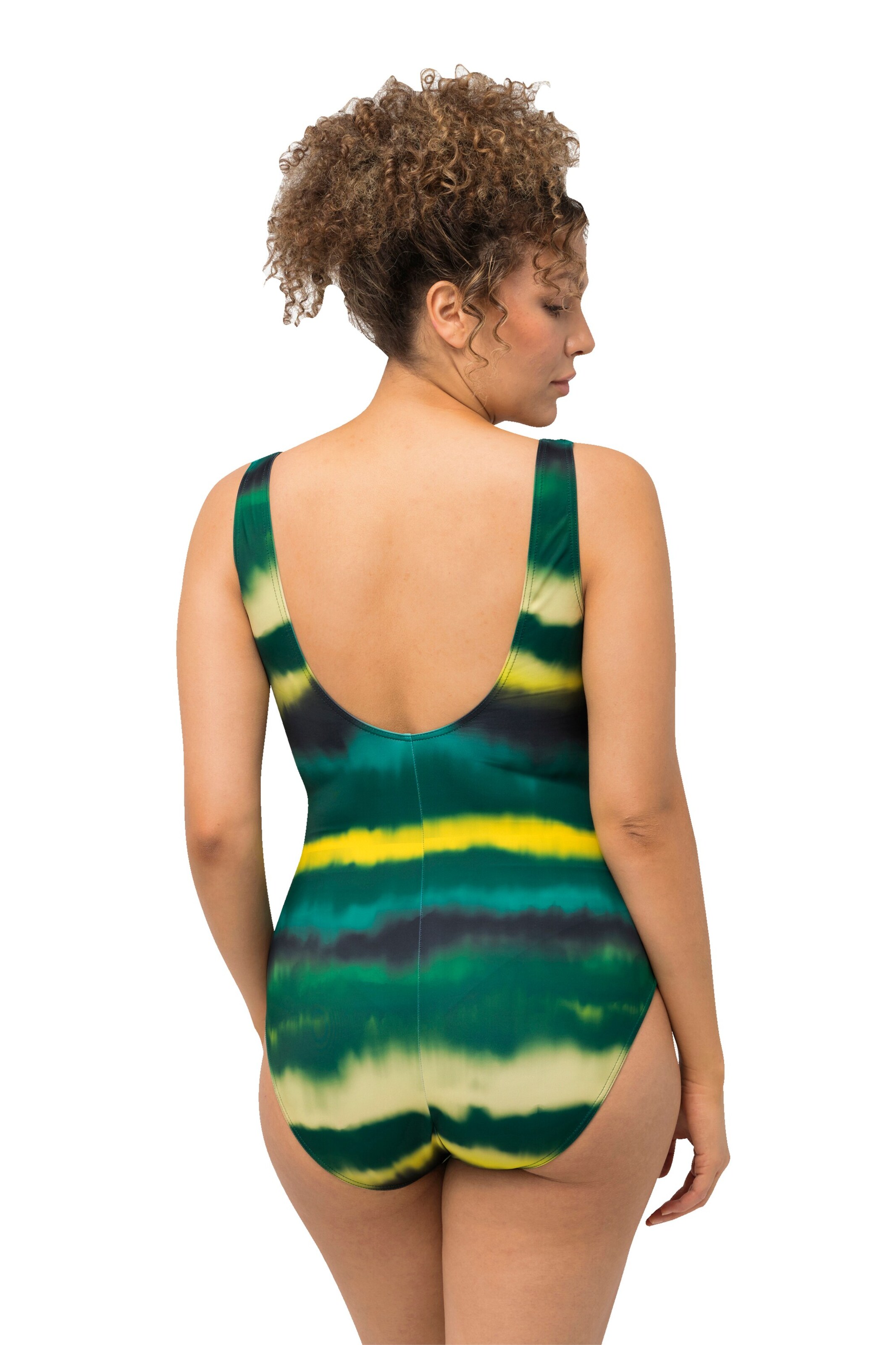 Ulla Popken Bustier Badeanzug in Grün