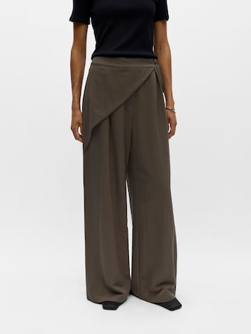 OBJECT Wide leg Broek 'OBJSaga' in Bruin: voorkant