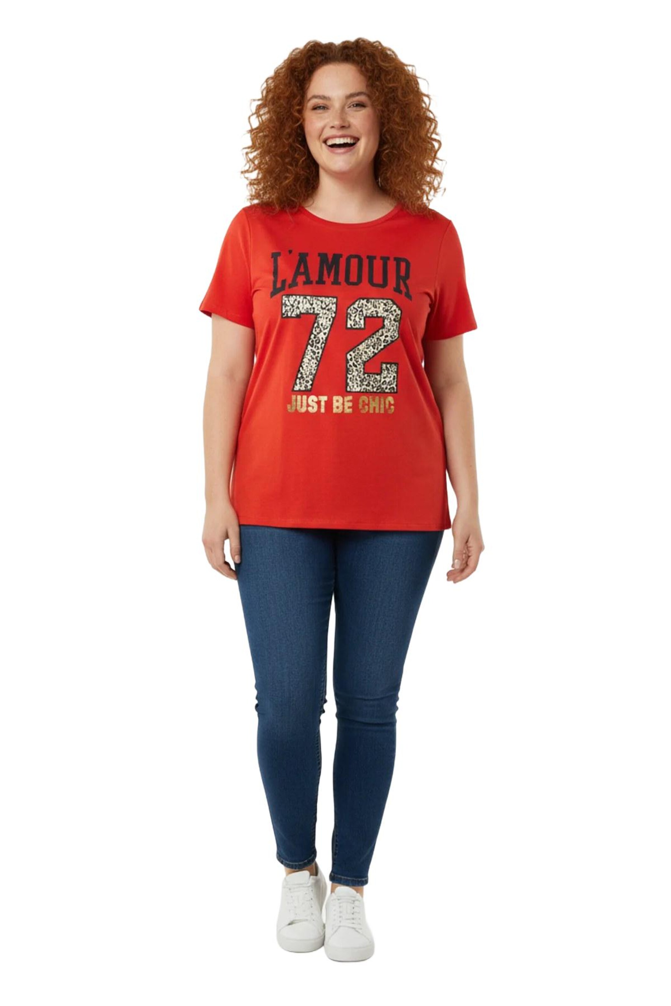 Shape Of You T-Shirt in Rot: Vorderseite